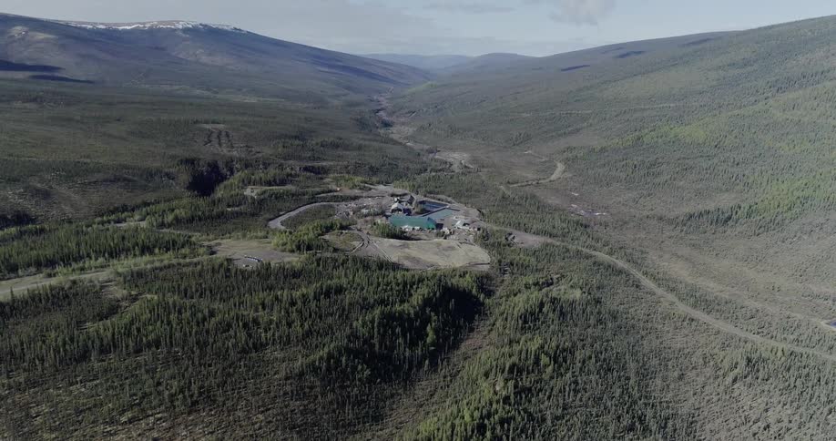 A large forest has roads leading to a house in the middle