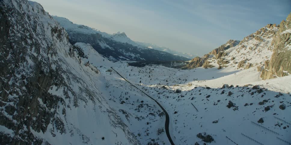 Snow covers mountains in the wilderness