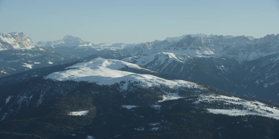 Snowy mountainous area on a clear day