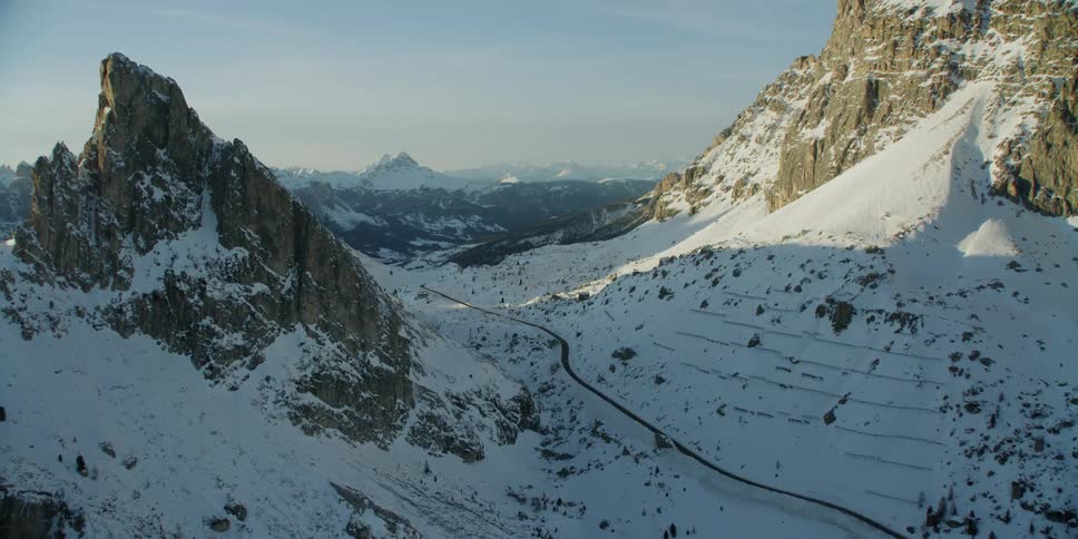 Snow covers mountains in the wilderness