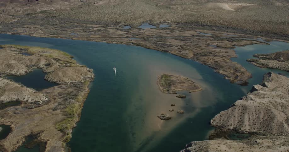 Sweeping Aerial view of Lake Havasu and Colorado River