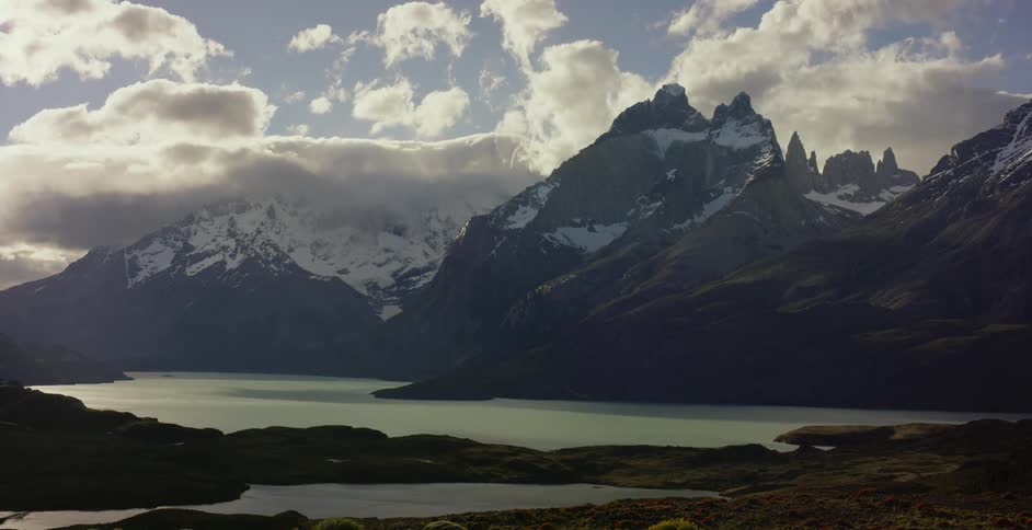 Clouds brew and pass over the mountains