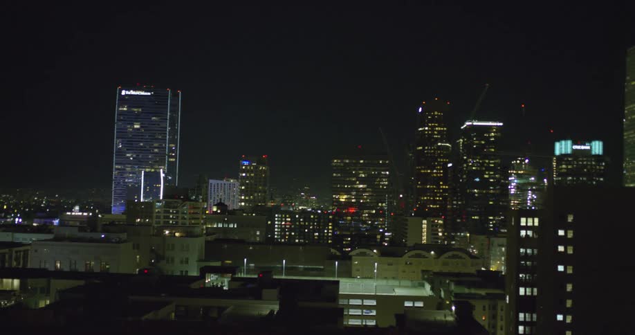City skyline at night