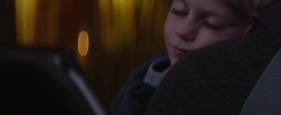 A child is sleeping in a person's arms