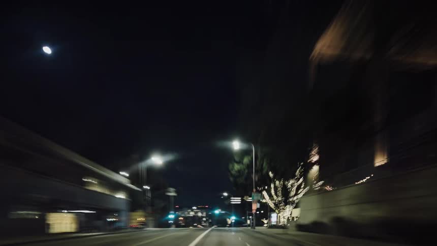 City traffic on streets and highways at night