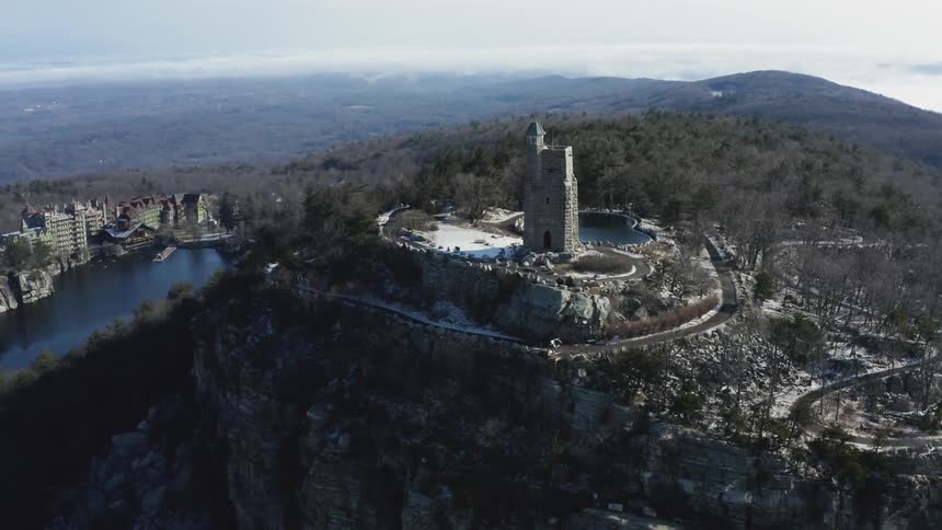 The building sits on the side of a cliff