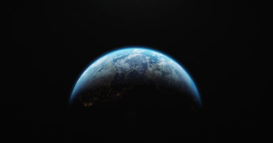 The sun slowly covers earth
