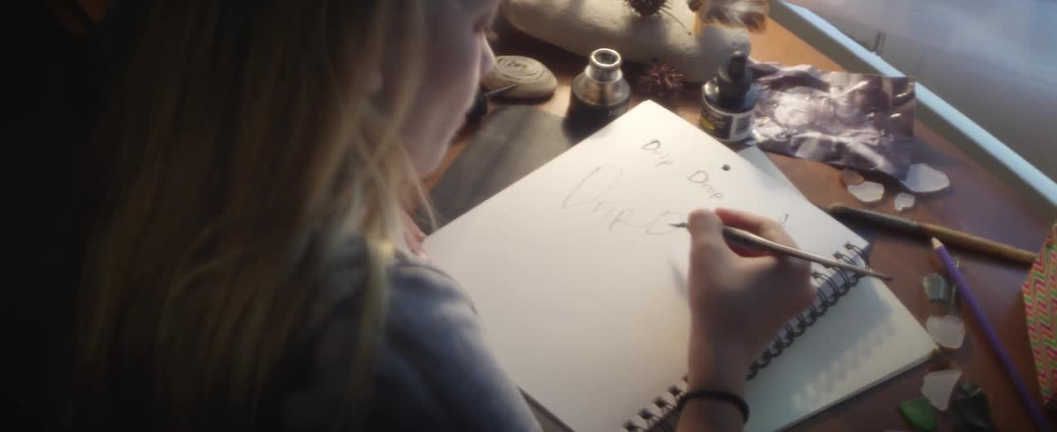 A child is drawing a picture