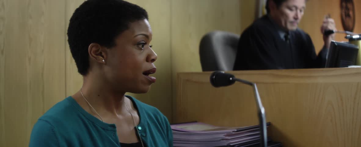 A woman is testifying in court