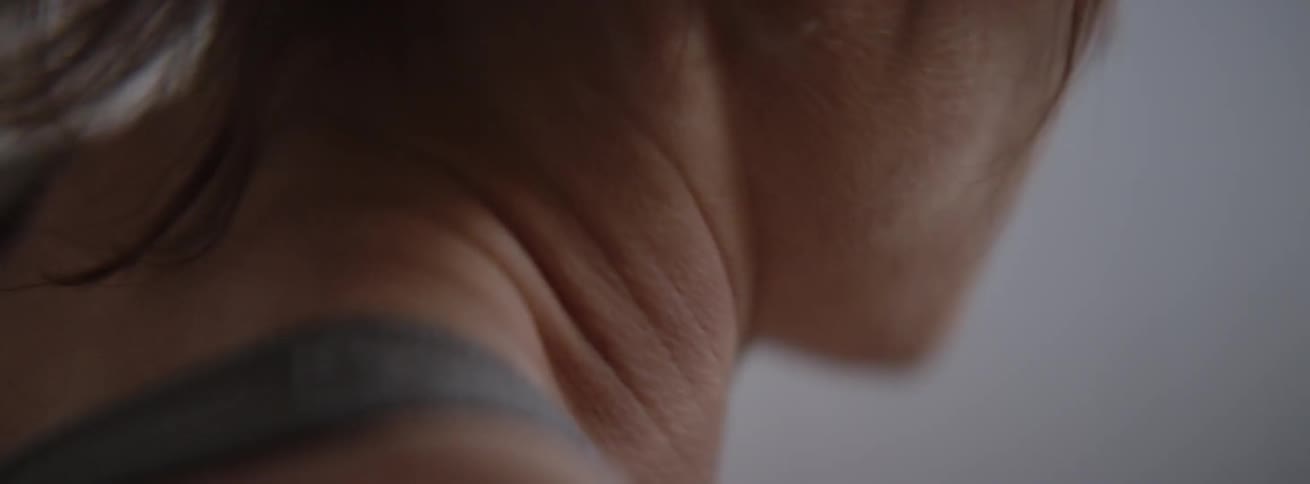 Woman shivers and is covered with goosebumps