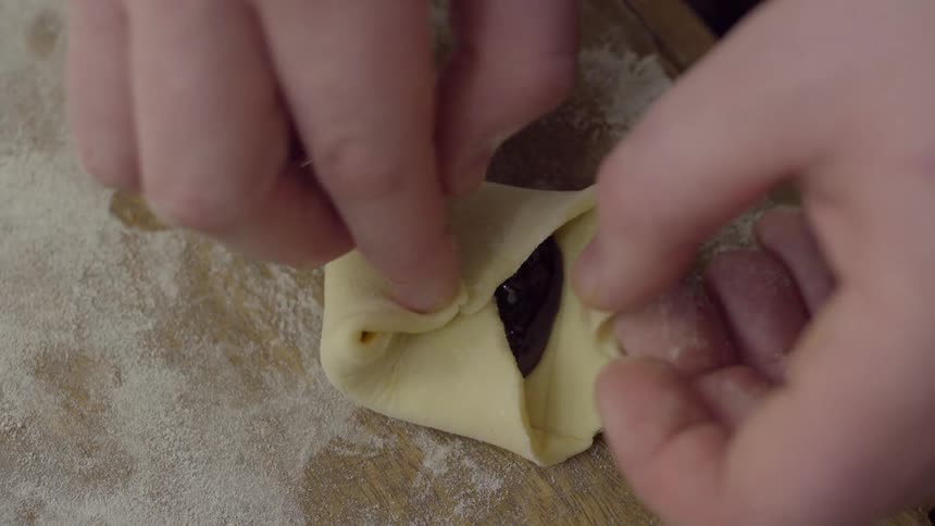 Pastry being folded