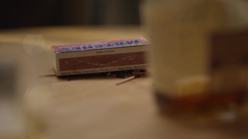 Box of matches on a table