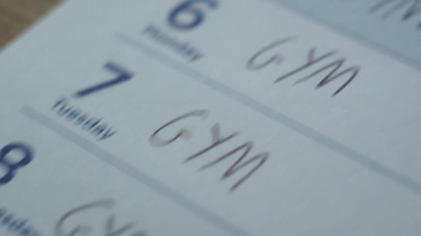 View of a day planner page streaming by