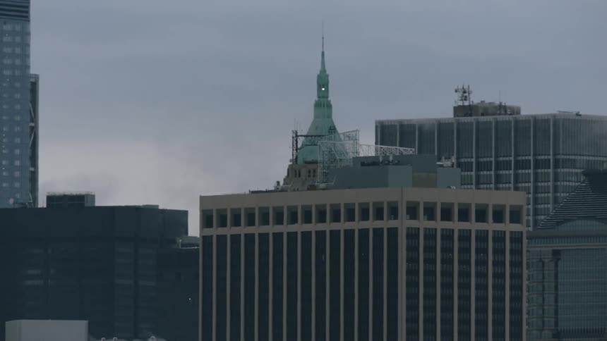 Rooftops and skyscrapers on a cloudy day