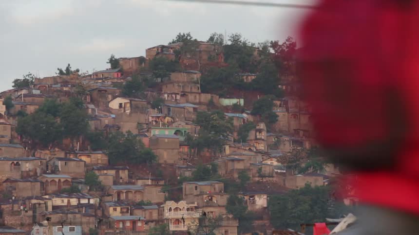 View of many houses on a hill
