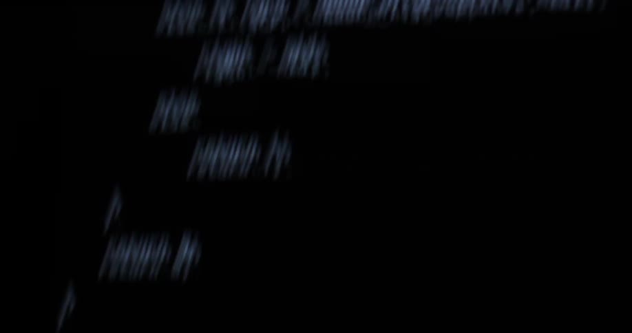 Text flashes on a screen