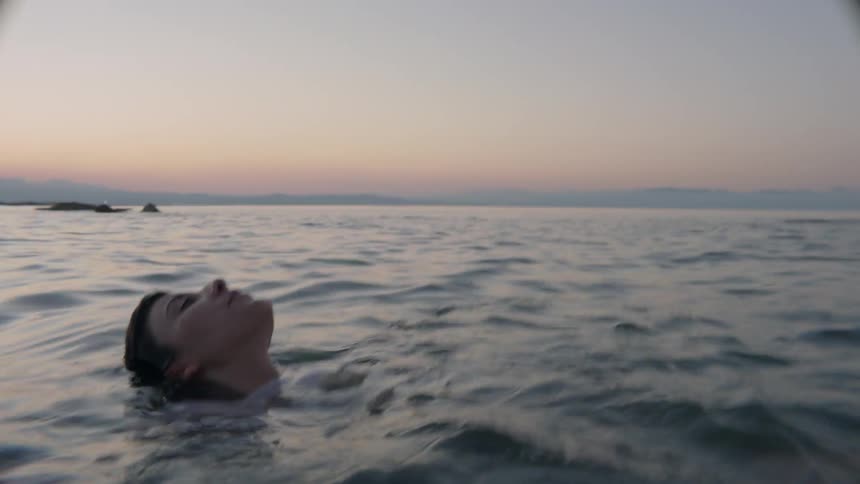 People are swimming on their backs in the water
