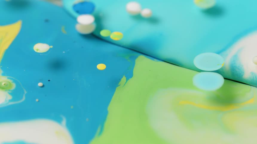 Multicolored liquid with bubbles