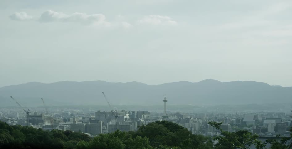 Buildings stand in a city