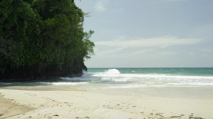 The water is roush near the shore