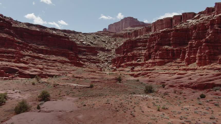 The canyon reaches into the distance on a sunny day