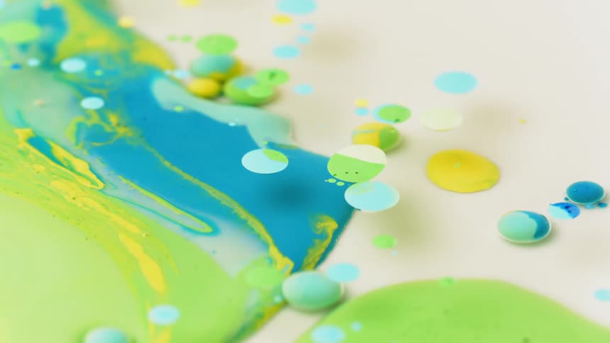 The water is filled with different color inks