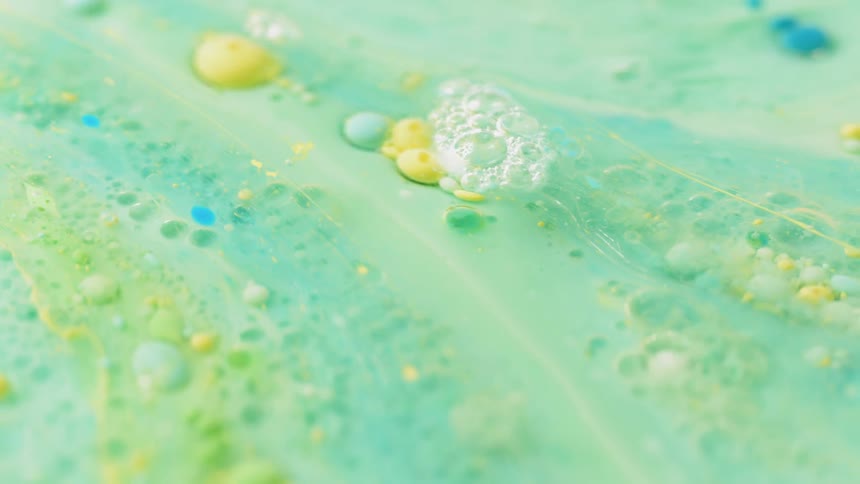 Multicolored liquid swirls and foams