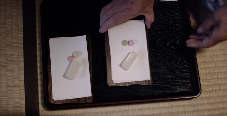 A person lifts one plate with pills on it