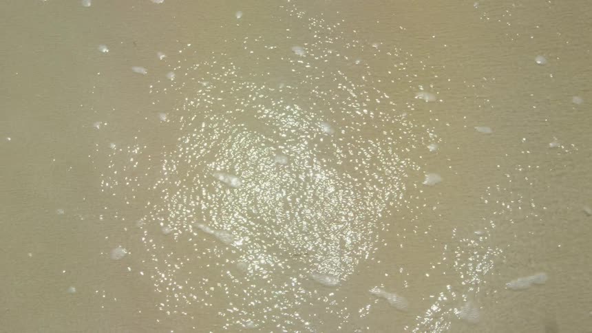 Ocean water moving over the sand