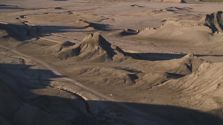 Hills cover a desert landscape