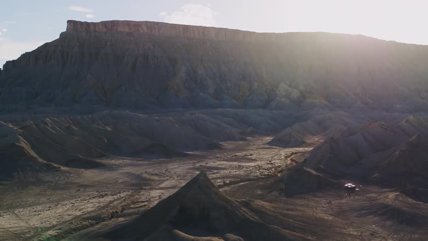 The sun shines on the canyon