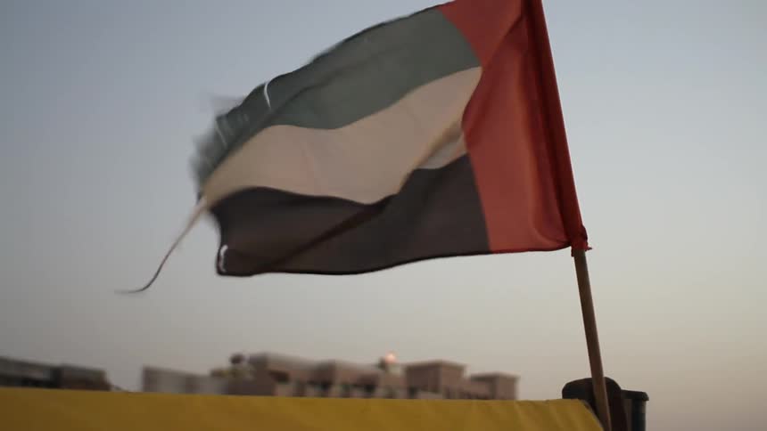 Flag flying in a windy sky