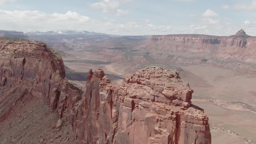 Rock formations stand in a desert