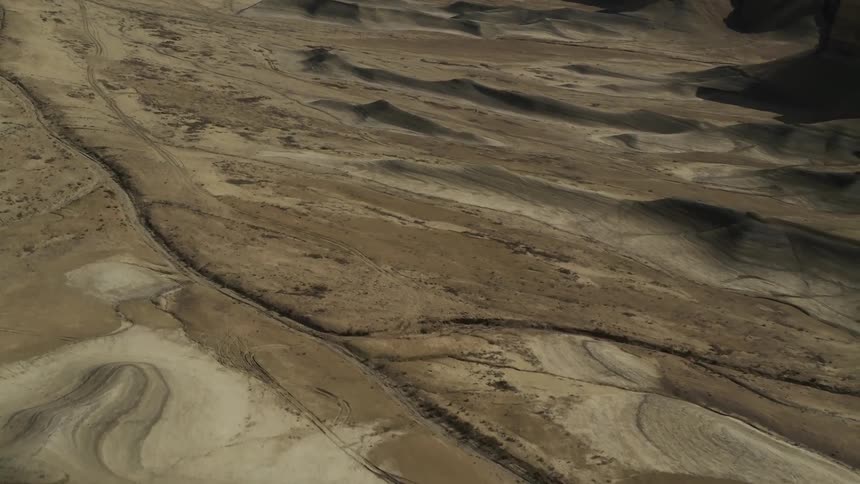 A barren desert landscape