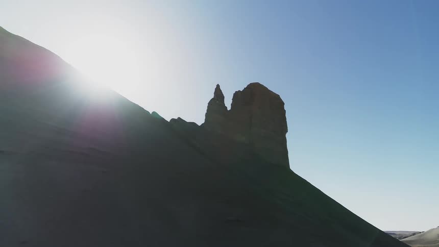 Rocks are shooting up from a mountain range