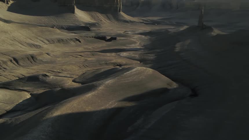 Hills cover a desert landscape