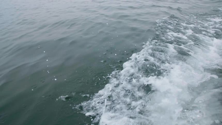 The wake created by a boat