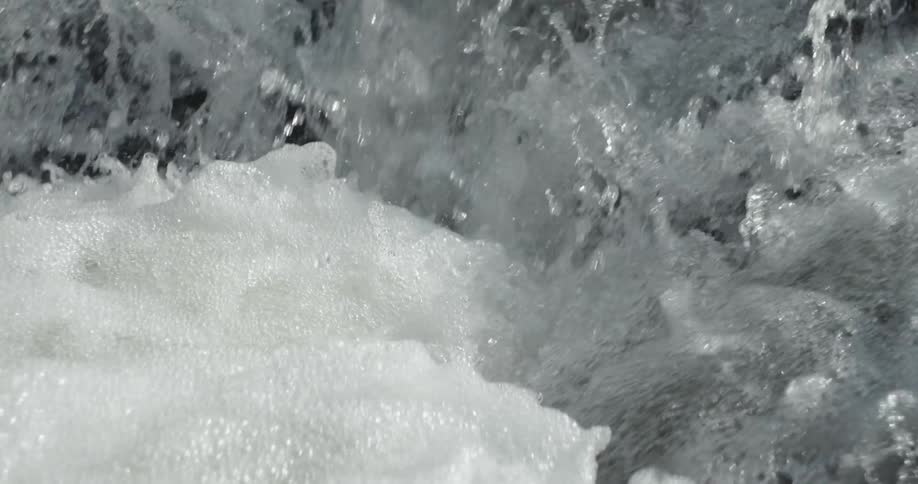 River water gushes and flows