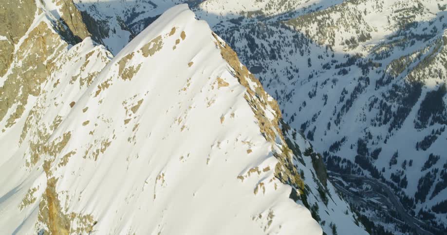 Snow covered mountain range