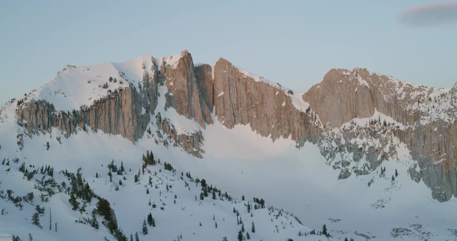 A snow covered mountain range