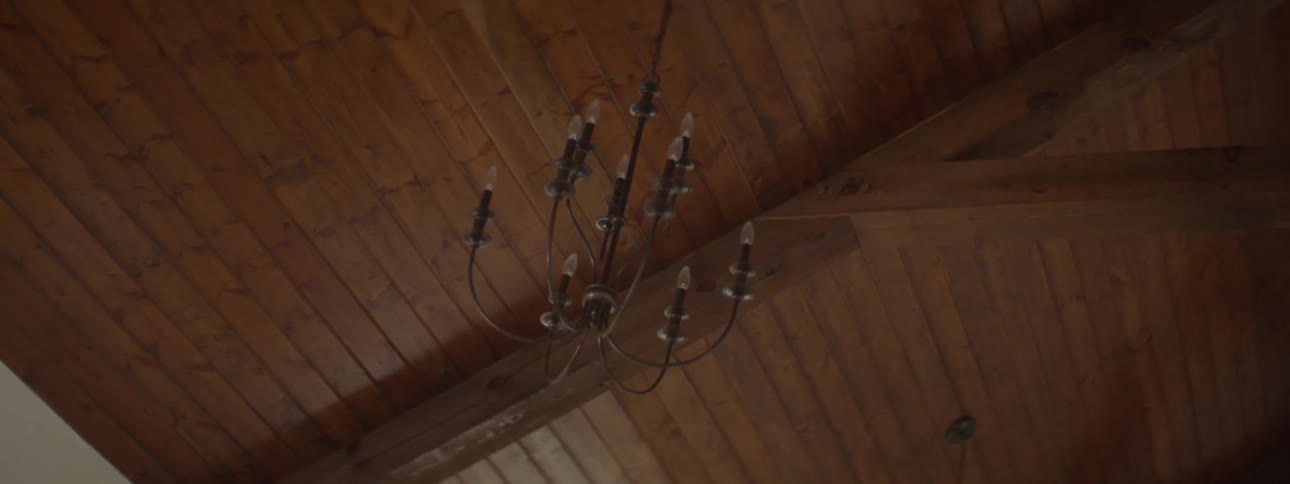 A chandelier hanging from a ceiling
