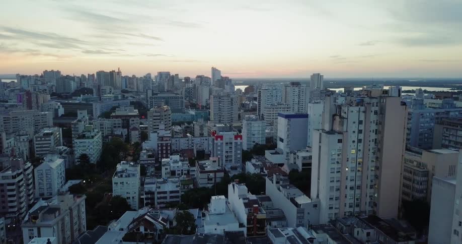 The sun is nearly sit over the city