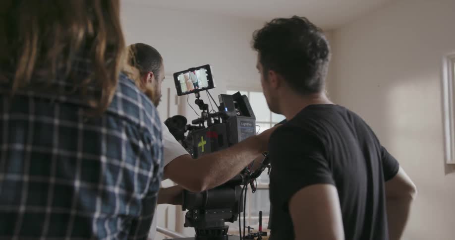 A scene is being filmed in the home