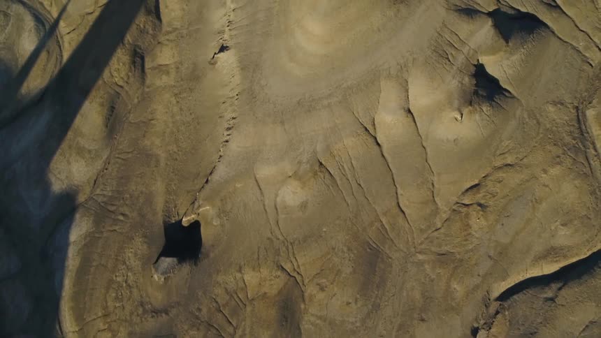 Hilly sandy desert landscape on a sunny day