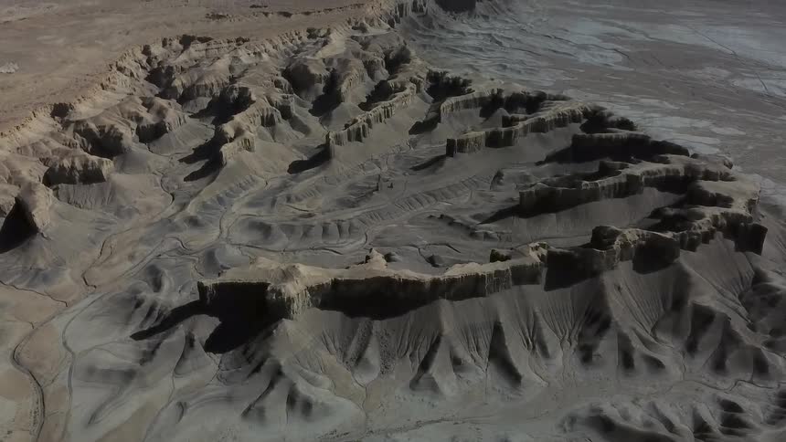The desert is barren and full of hills