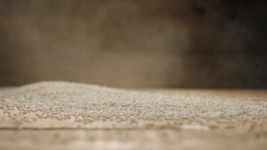 Pile of grain on a table