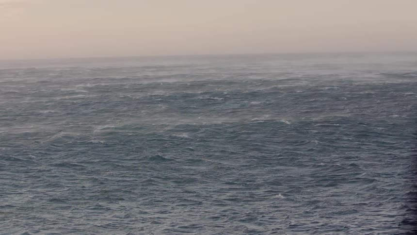 Large body of flowing water on sunset
