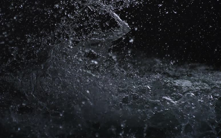Water splashes up into the air