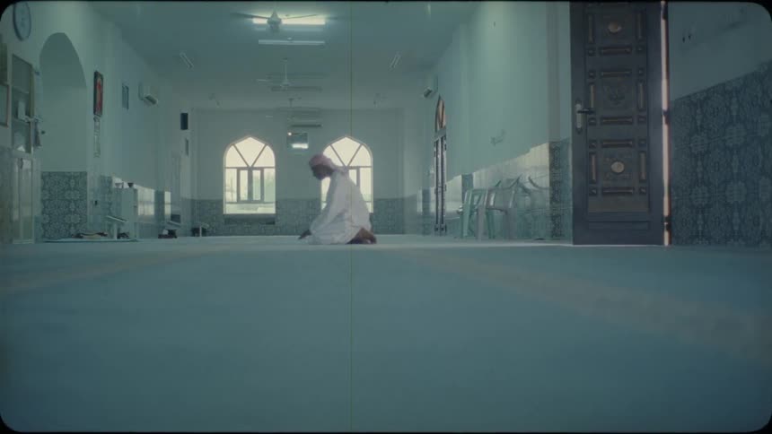 A man prays in a mosque
