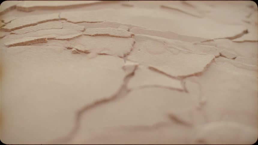 Cracks in the sand in a desert